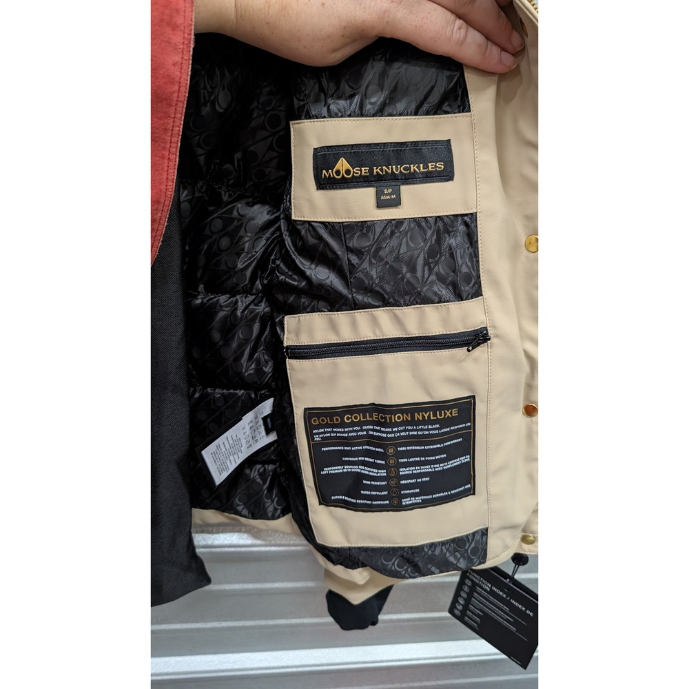 Moose Knuckles NWT Gold Series Betta Shearling Jacket Sand Down Puffer Coat- S - Picture 12 of 16